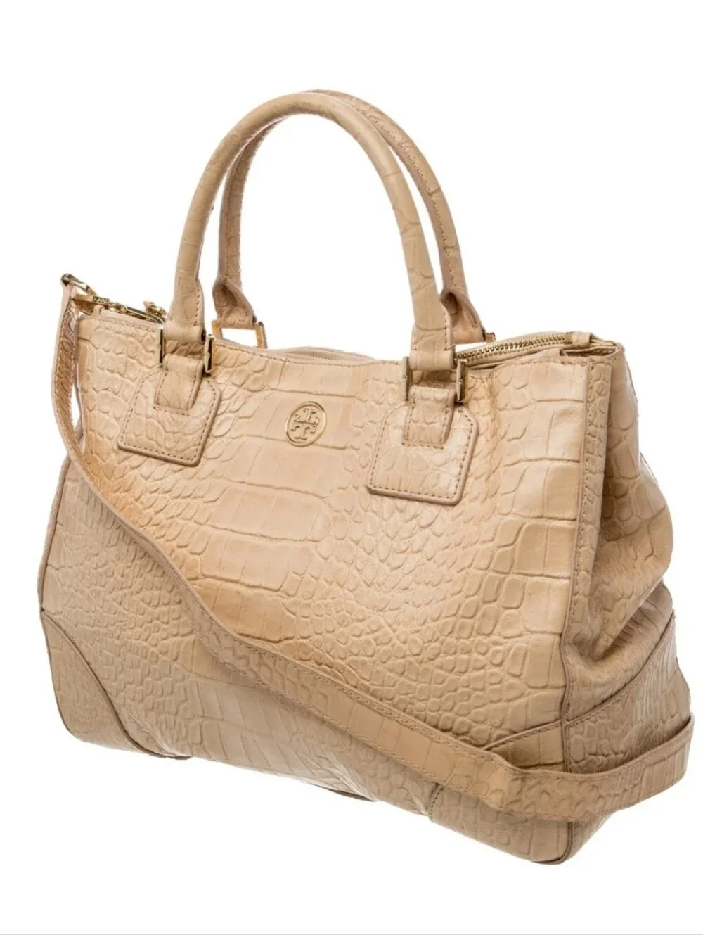 Tory Burch Authentic Embossed Leather Tote Bag